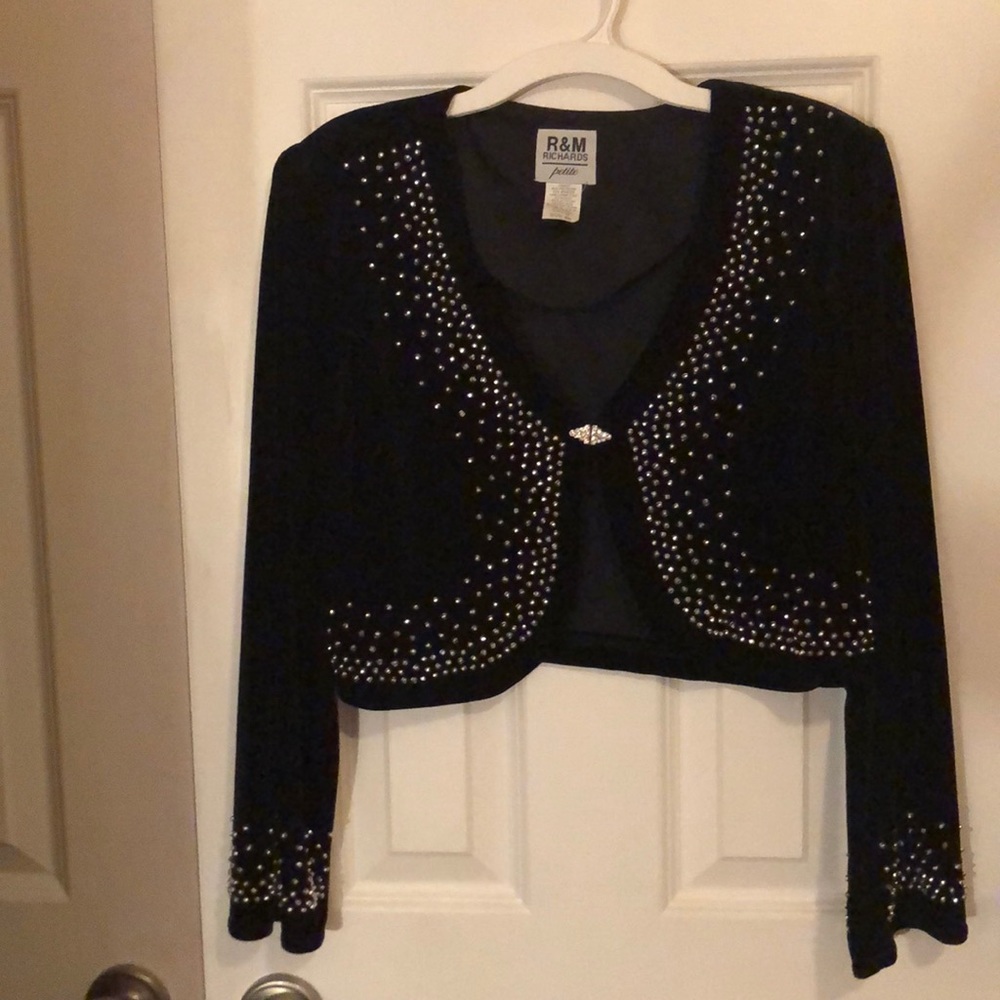 R&M Richards black velvet crop jacket
